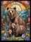 Sunsout Griz Family Stained Glass Bears 500 pc Jigsaw Puzzle 71801